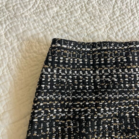 Express Skirt Womens Black Multi Tweed Pencil Holiday Trim Mini NWT Size XXS - Picture 3 of 6